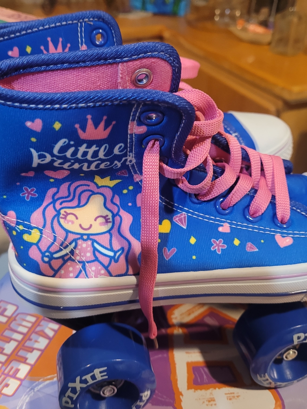 Little Princess Kids' Blue & Pink High-Top Roller Skate Sneaker